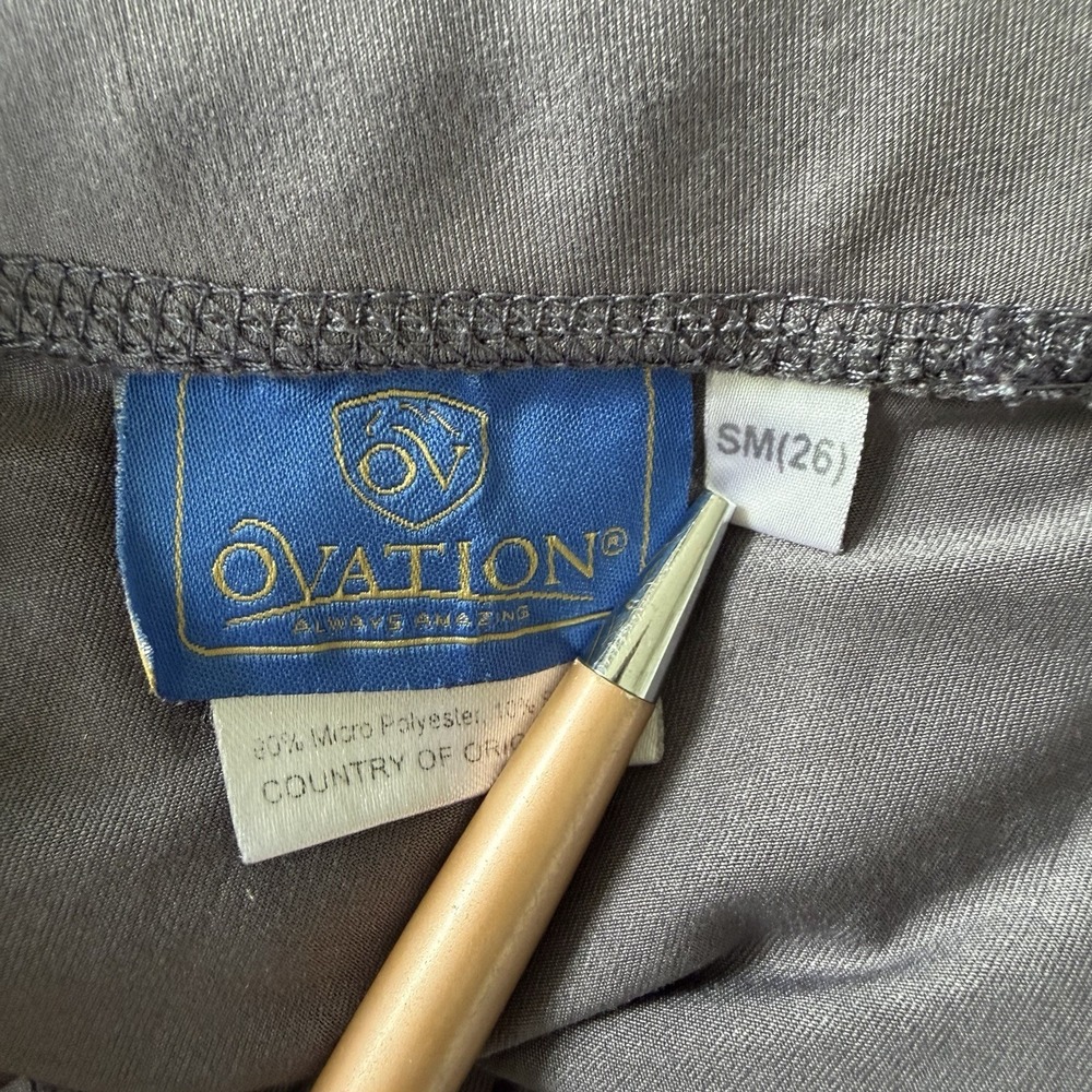 Ovation Youth Riding Tights SM 26 Gray Silicone Knee Patch Equestrian Breeches - Picture 7 of 10